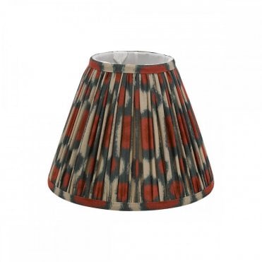 Ikat Cotton Tapered Drum Shade 25cm - Red and Green