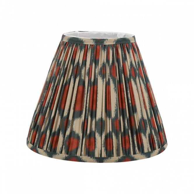 Ikat Cotton Tapered Drum Shade 30cm - Red and Green