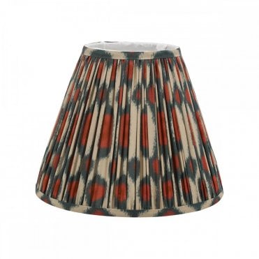 Ikat Cotton Tapered Drum Shade 30cm - Red and Green