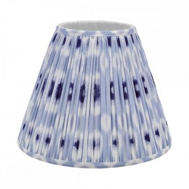 Ikat Cotton Tapered Drum Shade 35cm - Blue and White