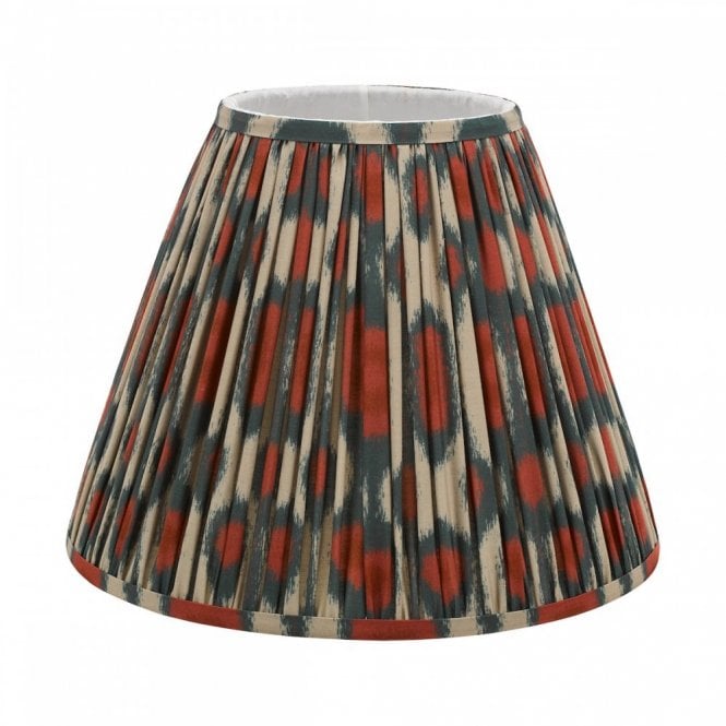 Ikat Cotton Tapered Drum Shade 35cm - Red and Green