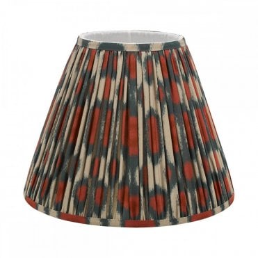 Ikat Cotton Tapered Drum Shade 35cm - Red and Green