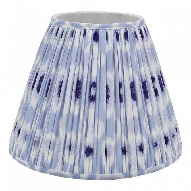 Ikat Cotton Tapered Drum Shade 40cm - Blue and White