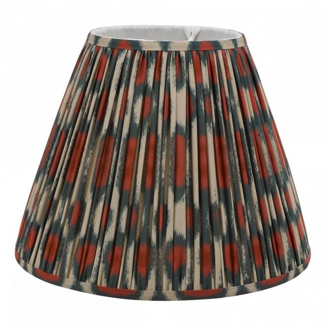 Ikat Cotton Tapered Drum Shade 40cm - Red and Green