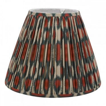 Ikat Cotton Tapered Drum Shade 40cm - Red and Green