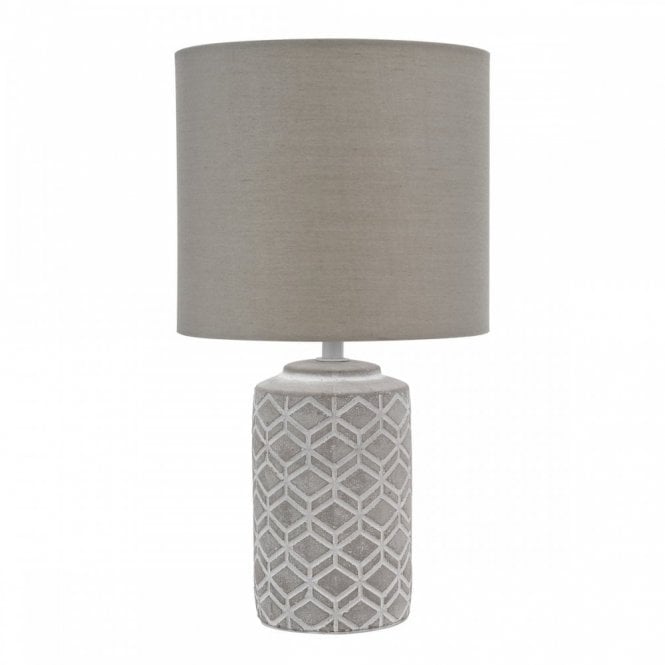 Ilona Ceramic Table Lamp Grey With Shade