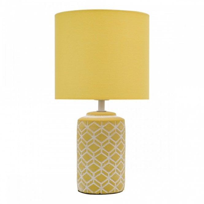 Ilona Ceramic Table Lamp Yellow With Shade