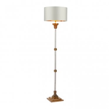 IMPERIAL Glass Floor Lamp with Polished Bronze Plating
