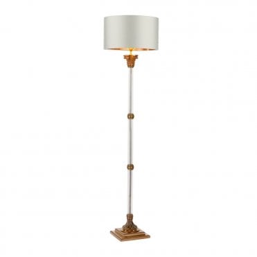 IMPERIAL Glass Floor Lamp with Polished Bronze Plating