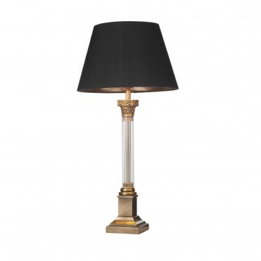 IMPERIAL Regency Style Table Lamp Base in Bronze with Ribbed Glass