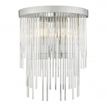 ISLA 2 Light Wall Light Polished Chrome with Clear Glass Rods