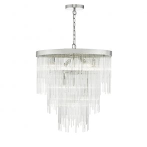 ISLA - Chrome Glass Rods Ceiling Pendant