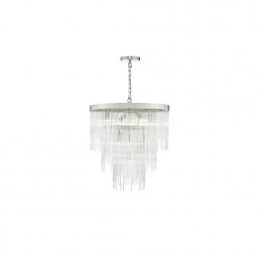 ISLA - Chrome Glass Rods Ceiling Pendant