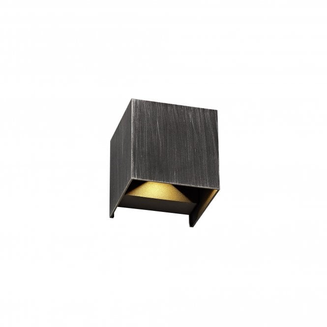 JACK 2 Light Outdoor Cubed Wall Light Black/Silver