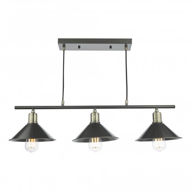 JALEN 3 Light Bar Pendant Graphite Antique Brass
