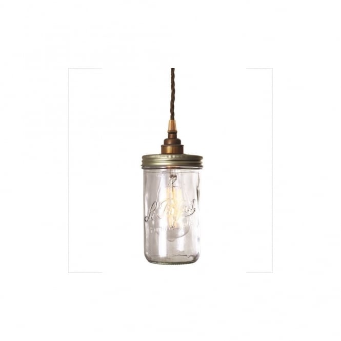 JAM - Jar Ceiling Pendant Light In Antique Brass