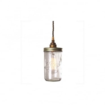 JAM - Jar Ceiling Pendant Light In Antique Brass