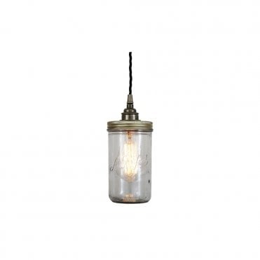 JAM - Jar Ceiling Pendant Light In Antique Silver