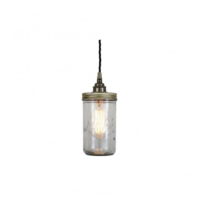 JAM - Jar Ceiling Pendant Light In Antique Silver