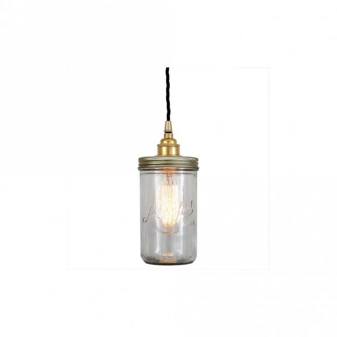 JAM - Jar Ceiling Pendant Light In Satin Brass