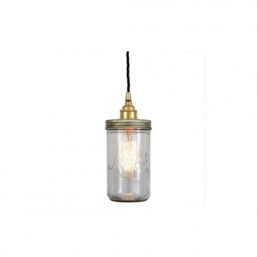 JAM - Jar Ceiling Pendant Light In Satin Brass