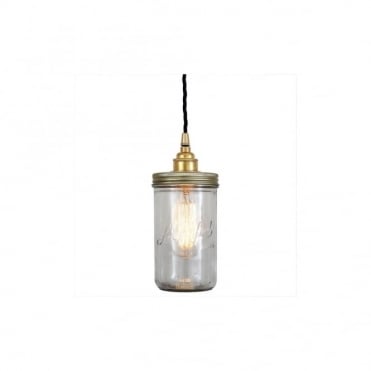 JAM - Jar Ceiling Pendant Light In Satin Brass