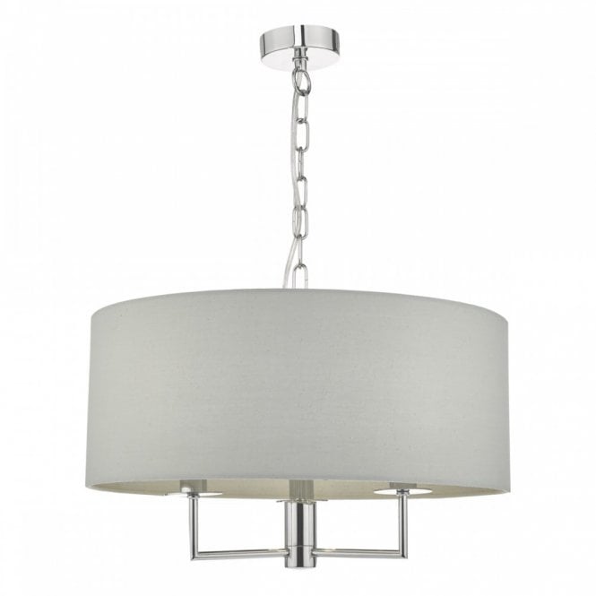 JAMELIA 3 Light Ceiling Pendant Polished Chrome & Grey