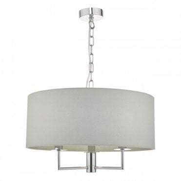 JAMELIA 3 Light Ceiling Pendant Polished Chrome & Grey