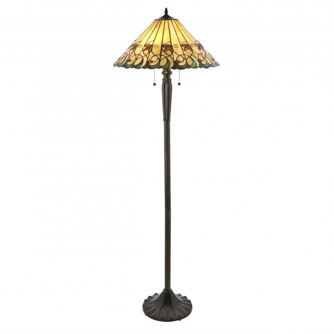 JAMELIA - Tiffany Glass Standard Lamp In Art Nouveau Style