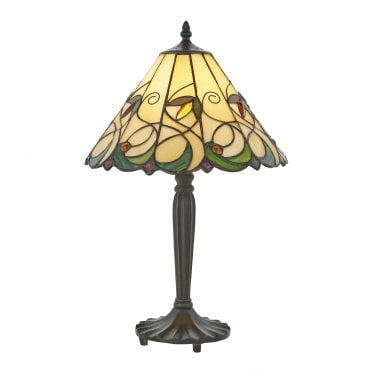 Tiffany Glass Table Lamp In Art Nouveau Style (Medium)