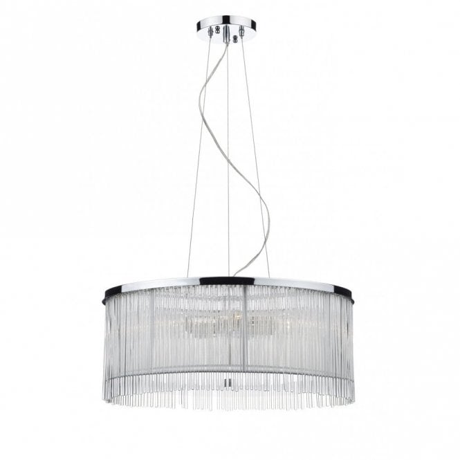 JAPAN - White Chrome and Clear Glass Ceiling Pendant (3 Light)