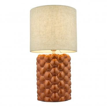retro orange glaze bobble lamp