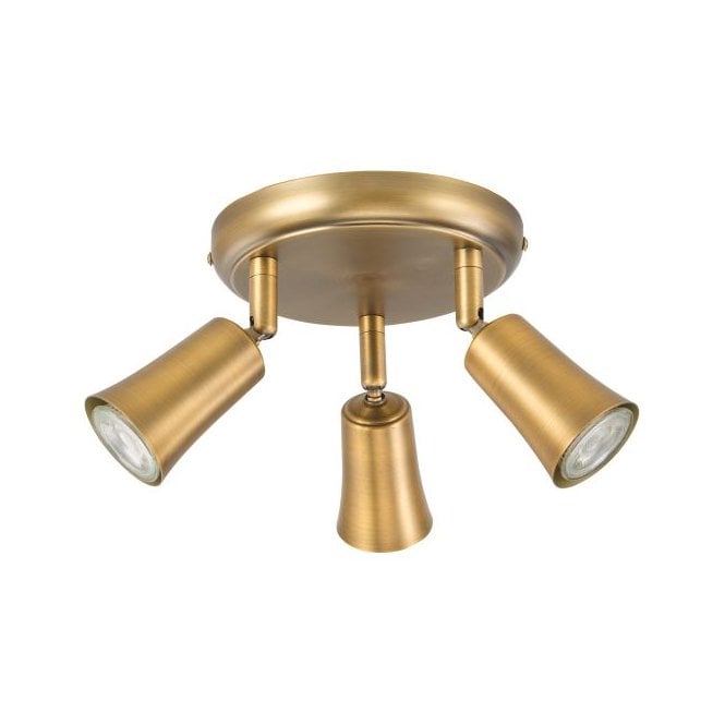 Jedrek 3 Light Cluster Spotlight - Aged Brass