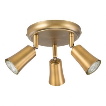 antique brass 3 light spotlight