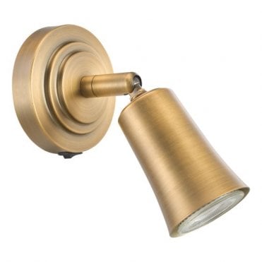 antique brass spotlight wall light