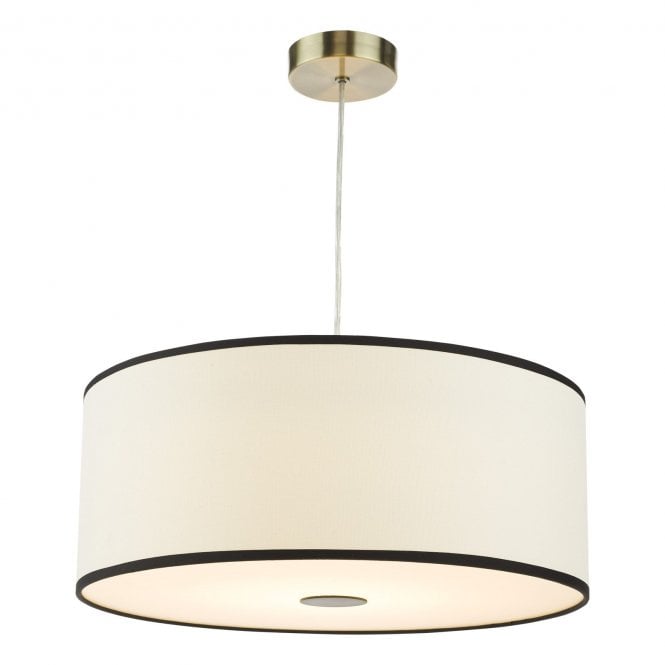 Jemima Easy Fit Shade in White with Black Trim and Frosted Acrylic Diffuser
