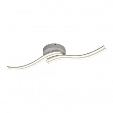 JENSON 2 Light LED Ceiling Flush White Wavy