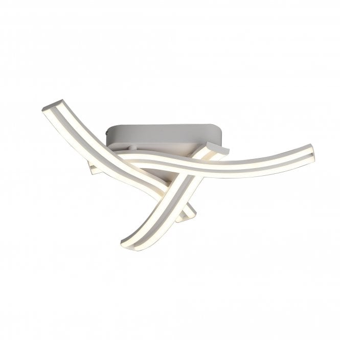 JENSON 3 Light LED Ceiling Flush White Wavy