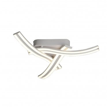 JENSON 3 Light LED Ceiling Flush White Wavy