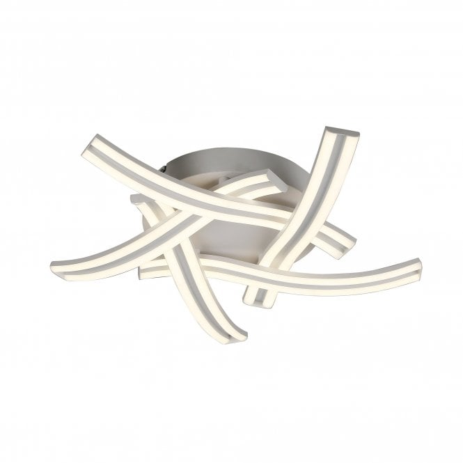 JENSON 5 Light LED Ceiling Flush White Wavy