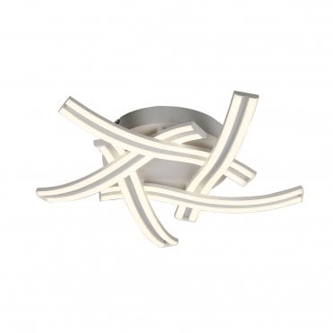 JENSON 5 Light LED Ceiling Flush White Wavy