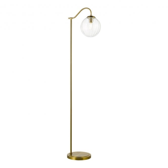 Jocelyn Floor Lamp in Natural Brass with Segmented Glass Shade