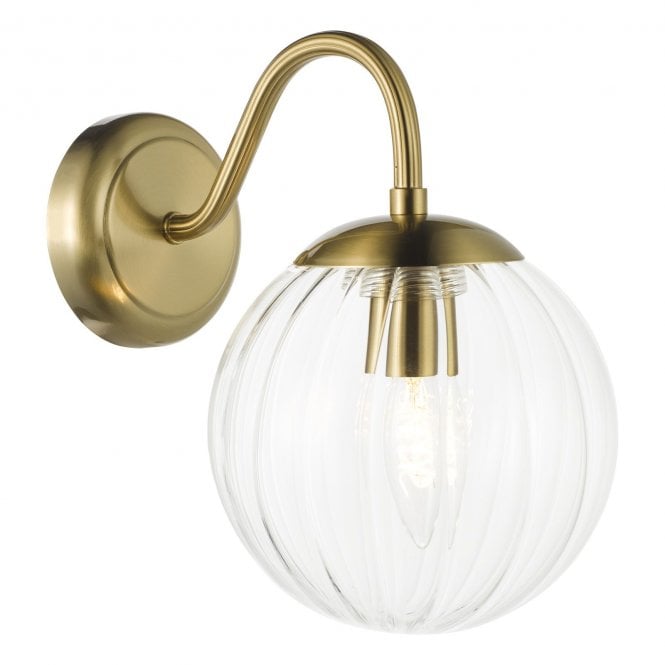 Jocelyn Wall Light in Natural Brass with Segment Glass Shade