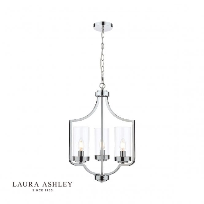 JOSEPH Polished Chrome 3 Light Chandelier