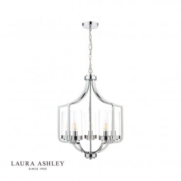 JOSEPH Polished Chrome 5 Light Chandelier