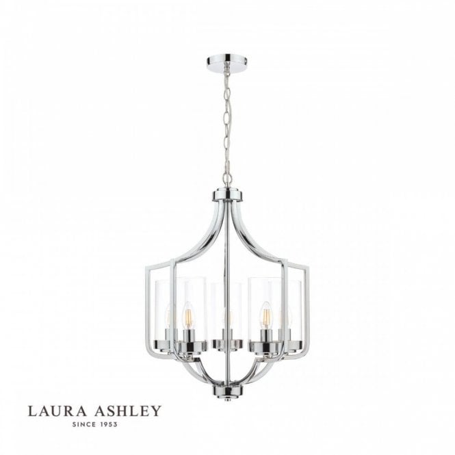 JOSEPH Polished Chrome 5 Light Chandelier