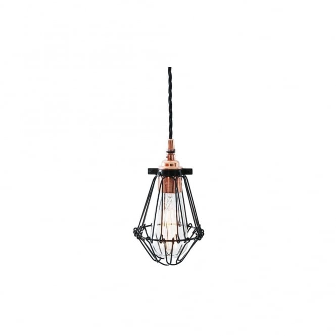 JUBA - Cage Ceiling Pendant Light In Polished Copper