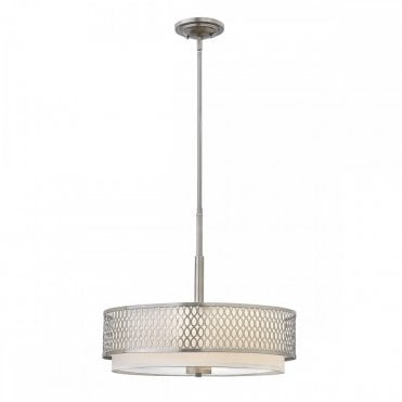 3 light ceiling pendant in brushed nickel