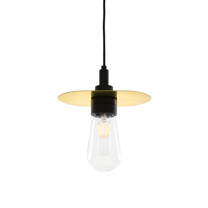 KAI Industrial Bathroom Ceiling Pendant Polished Brass IP65