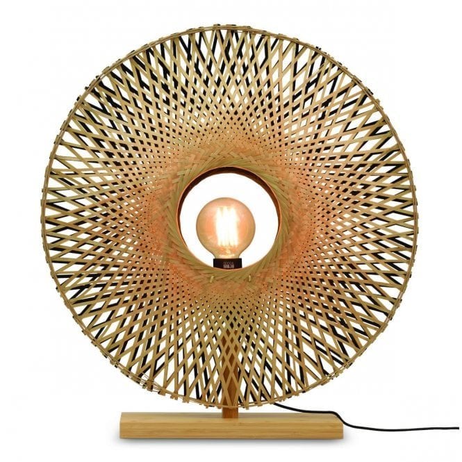 KALIMANTAN Vertical Disk Bamboo Table Lamp Large